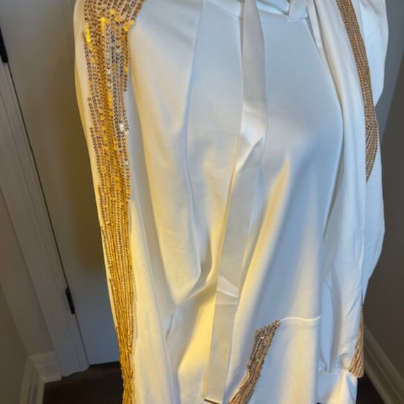 White and gold sequin jogging suit XXL - Picture 2 of 9